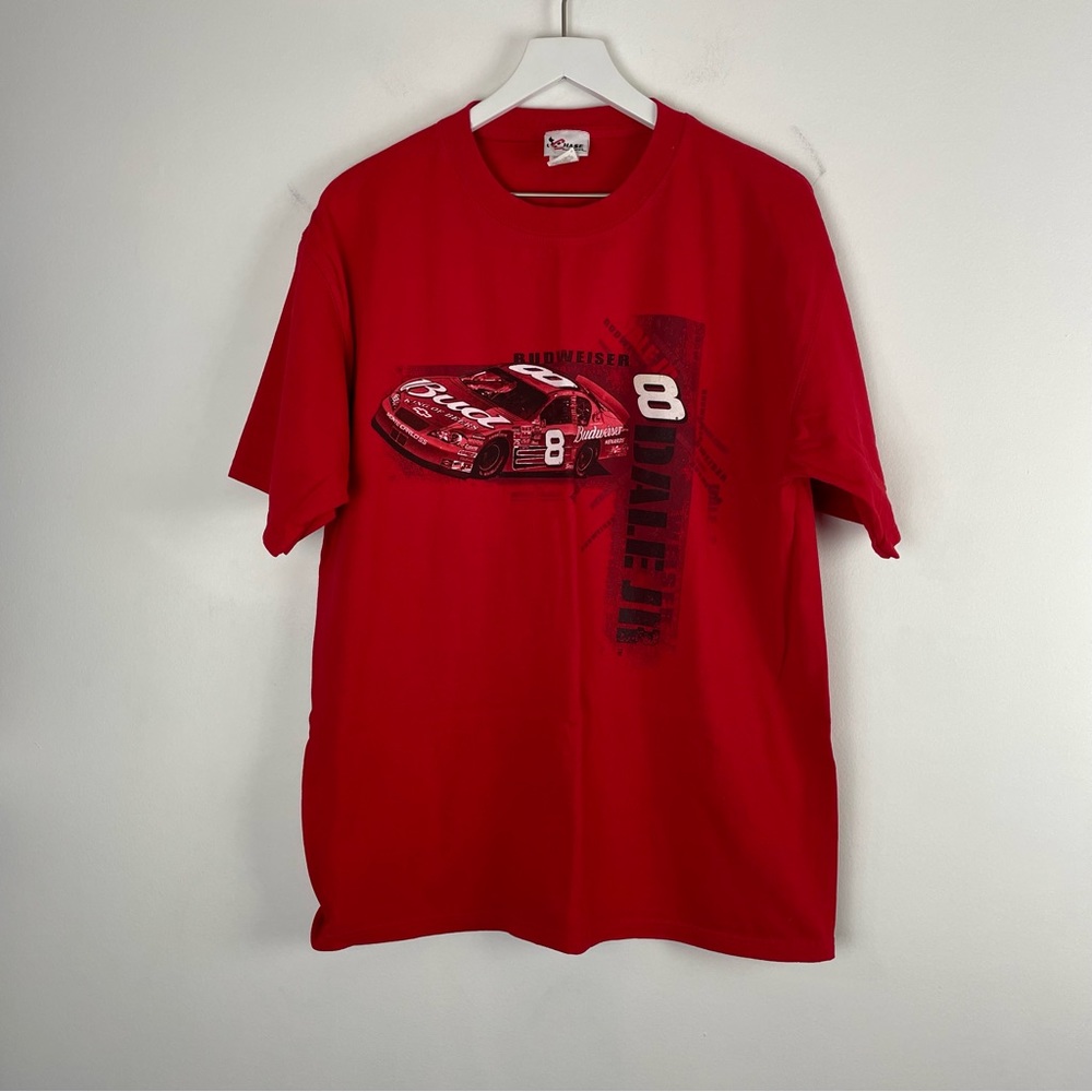 VTG Dale Earnhardt Jr T-shirt Tee Sz L NASCAR Chase Authentics Budweiser